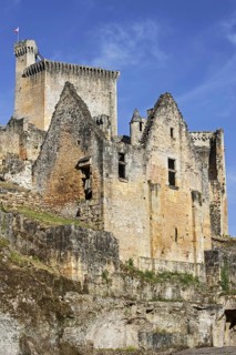 Keep of the Chateau de Commarque, medieval castle at Les Eyzies-de-Tayac-Sireuil, Dordogne,