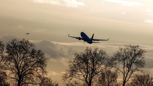 An Airbus A-320 takes off at BER Berlin Brandenburg Airport Willy Brandt, Schoenefeld, 28/03/2023