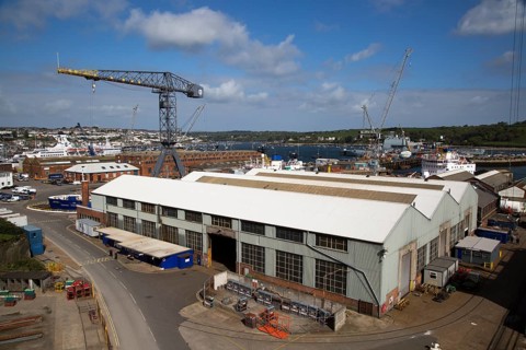 Port and docks at Falmouth, Cornwall, England, UK