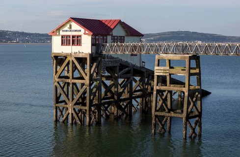 Old lifeboat station, Mumbles, Gower peninsula, near Swansea, South Wales, UK