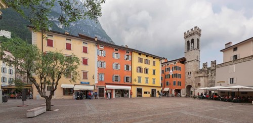 Piazza Novembre with Torre Apponale, Riva del Garda, Lake Garda North, Trento, Trentino-Alto Adige,