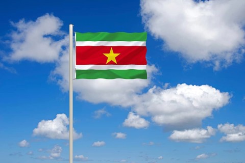 The flag of Suriname, country in South America, Studio