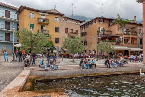 Old town centre of Malcesine, Porto Vecchio, Lake Garda, Province of Verona, Italy, Europe