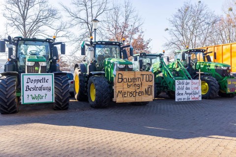 Farmers' protest action, Dresden, Saxony, Germany, Europe