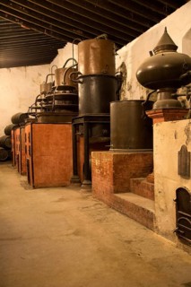 Old distilling equipment for brandy cognac production in Gonzalez Byass bodega, Jerez de la