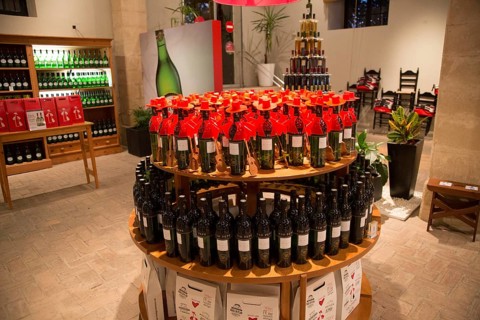 Tio Pepe sherry bottles at Gonzalez Byass bodega, Jerez de la Frontera, Cadiz province, Spain,