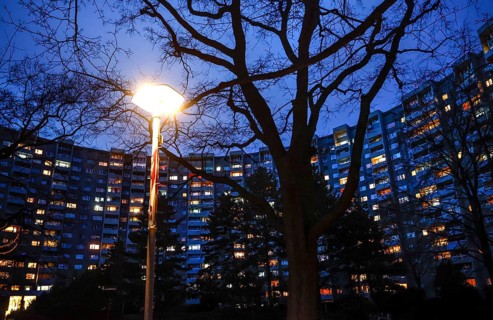 View of the Gropiushaus tower block in Gropiusstadt. The rise in rents in German cities has
