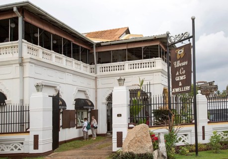 Ubesiri gem and jewellery shop in the historic town of Galle, Sri Lanka, Asia
