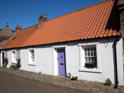 Traditional village housing, Holy Island, Lindisfarne, Northumberland, England, UK