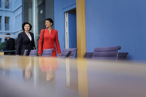Amira Mohamed Ali, Member of the Bundestag, and Dr Sahra Wagenknecht, recorded at the Federal Press