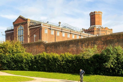 Walls of Reading prison, Reading, Berkshire, England, UK