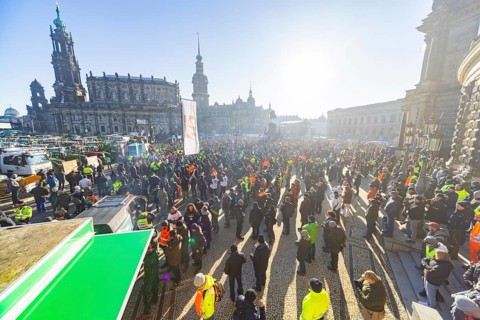 Farmers' protest action, Dresden, Saxony, Germany, Europe