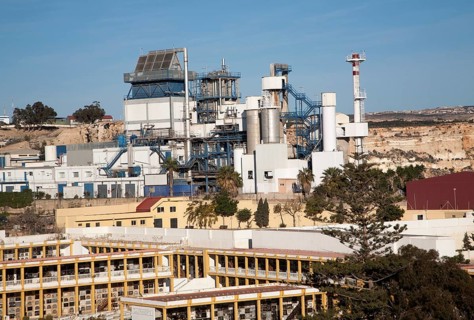 Power station and cemetery Melilla autonomous city state Spanish territory in north Africa, Spain,