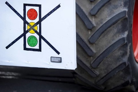 Pictures taken during the farmers' protests in Berlin. Farmers are demonstrating against the