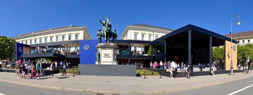Panorama, Volkswagen stand at Odeonsplatz, IAA Mobility 2023, International Motor Show 2023,