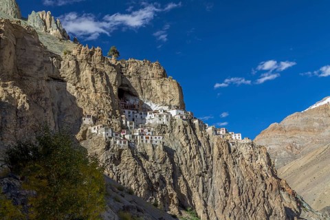 Phugtal Gompa, one of the most spectacularly located Buddhist monasteries of Ladakh, which clings