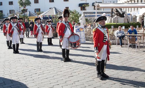Ceremony of the Keys in Grand Casements Square, Gibraltar, British terroritory in southern Europe,