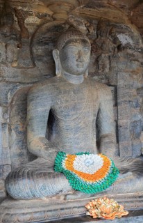 Seated Buddha figure, Gal Viharaya, UNESCO World Heritage Site, the ancient city of Polonnaruwa,