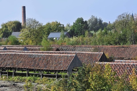 Drying yards at brickworks, Boom, Belgium, Europe