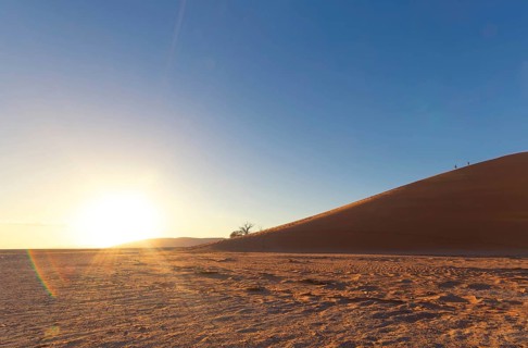 Sunrise over a vast desert landscape, Dune 45, Big daddy, sand dune, safari, wildlife, Etosha