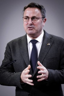 Xavier Bettel, Foreign Minister of the Grand Duchy of Luxembourg, recorded during a press