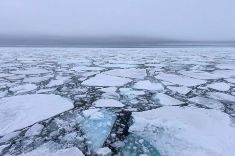 Pack ice in the Hinlopenstretet, Hinlopenstreet, strait between Spitsbergen and Nordaustlandet in