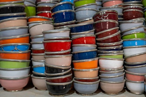 Handmade ceramic products in a pottery, Tamegroute, Morocco, Africa