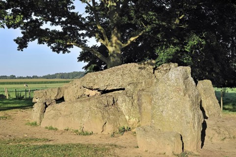 Megalithic Grand Dolmen de Weris made of conglomerate rock, Belgian Ardennes, Luxembourg, Belgium,