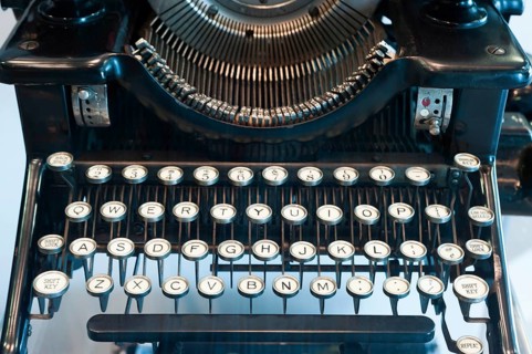 Old typewriter, writing, typing, analogue, history, office history, historical, desk, keys,