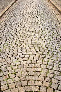 Cobbled street in Maastricht, Limburg province, Netherlands