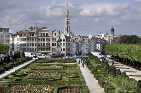 The Kunstberg, Mont des Arts, a park in Brussels, Belgium, Europe
