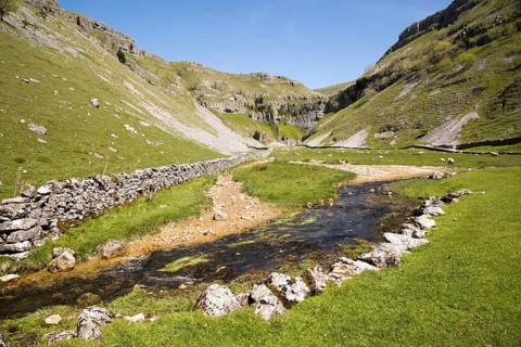 Gordale Scar carboniferous limestone gorge, Yorkshire Dales national park, England, UK