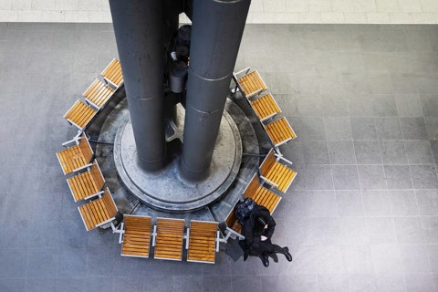 A single person waits on the platform at Berlin Central Station. Today is the second day of the