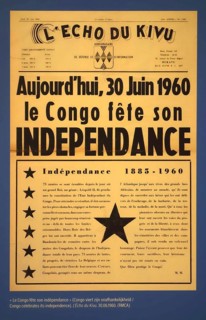 30 June 1960 front page of the Congolese weekly newspaper L'Echo du Kivu about Congo that