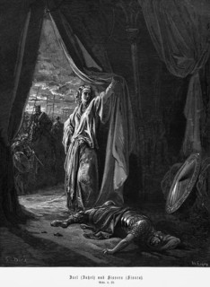 Jael or Jahel kills the Canaanite commander Sissera or Sisera, Book of Judges, chapter 4, woman,