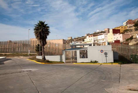 High security fences separate the Spanish exclave of Melilla, Spain from Morocco, north Africa,