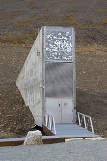 Entrance to the Svalbard Global Seed Vault, largest seed bank in the world and backup facility for