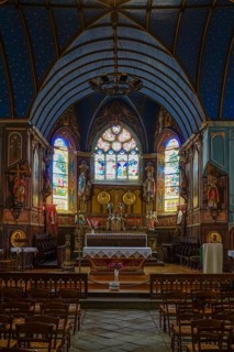 Main altar of the Saint-Sauveur church at the Riviere du Faou on the Rade de Brest, Le Faou,