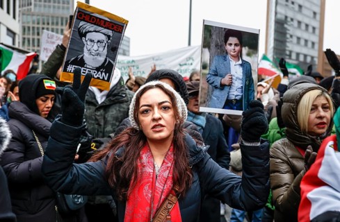 Demonstration in solidarity with the protests in Iran and remembrance of the killing of people by