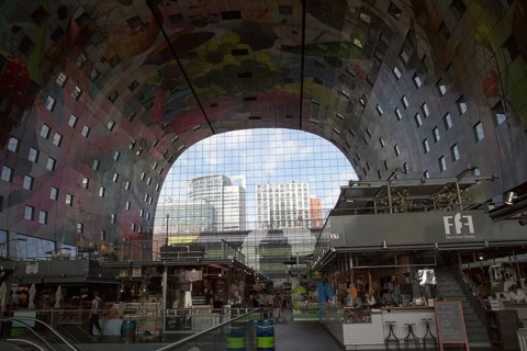 Markthal building in Binnenrotte, central Rotterdam, Netherlands, completed 2014 architects MVRDV