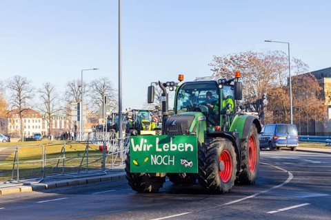 Farmers' protest action, Dresden, Saxony, Germany, Europe