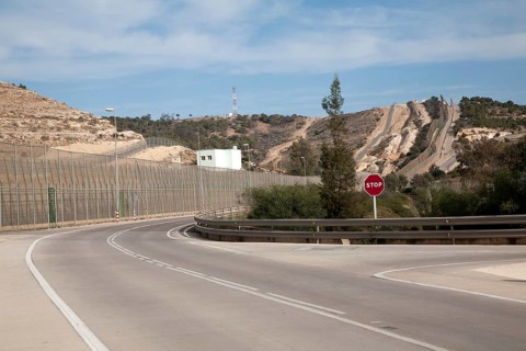 High security fences separate the Spanish exclave of Melilla, Spain from Morocco, north Africa,