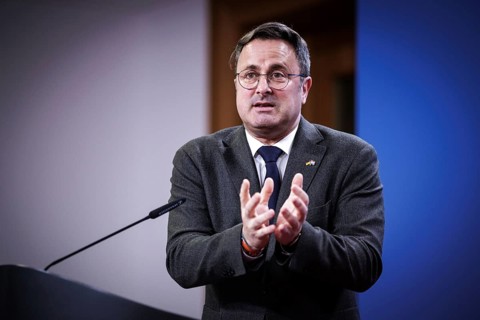 Xavier Bettel, Foreign Minister of the Grand Duchy of Luxembourg, recorded during a press