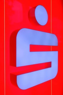Sparkasse logo, red and white, Fulda Germany