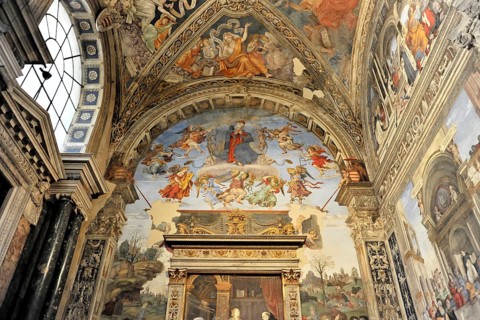 Interior view, Basilica of Santa Maria sopra Minerva, Rome, Italy, Europe