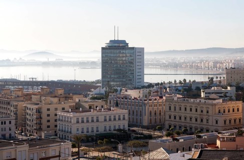 Morning view over the city Melilla autonomous city state Spanish territory in north Africa, Spain,