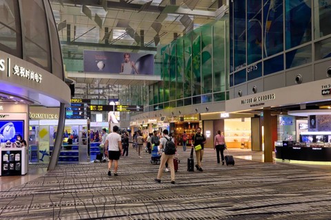 Interior view of Terminal 3, Duty Free Shops, Changi Airport Singapore, Singapore, Asia