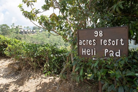 Sign for 98 Acres Resort Heli Pad, Ella, Badulla District, Uva Province, Sri Lanka, Asia
