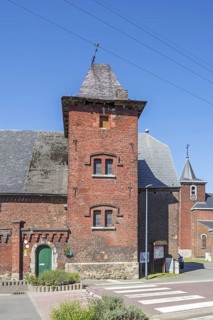 Ferme castrale of Hermalle-sous-Huy, 17th century old farm of the castle of Hermalle at Engis,