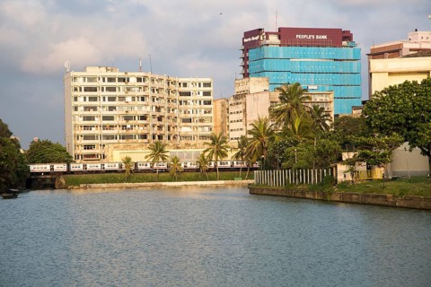 Waterfront construction project central Colombo, Sri Lanka, Asia
